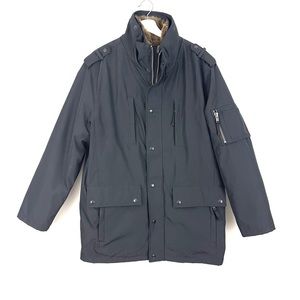 S 13/NYC Faux Fur Lined Longline Black field Winter Coat